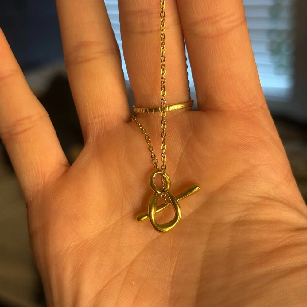 Pandora 14k Gold Necklace T bar - Picture 4 of 4